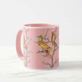 Tropisch rosa Vogelzweige Chinoiserie Hübsch Tasse