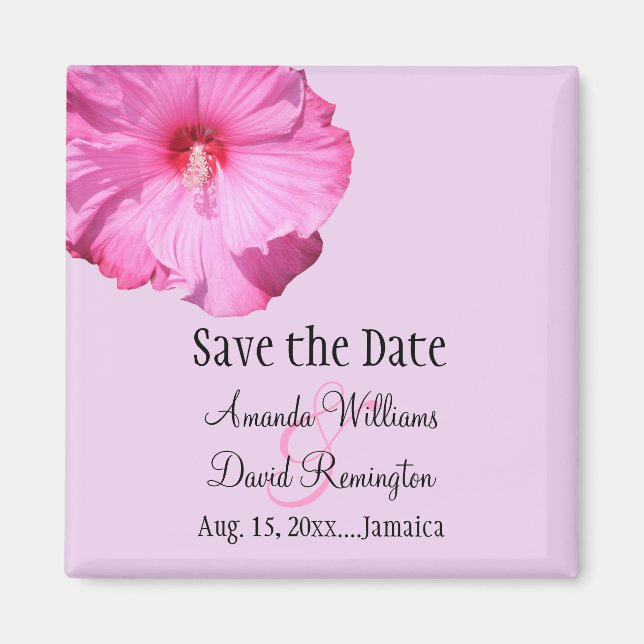 Tropisch Save the Date (lila) Magnet (Vorne)