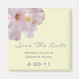 Tropisch Save the Date Wedding - Hibiskus Magnet
