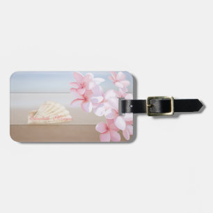 Tropisch, Strand, Muschel, Frangipani Gepäckanhänger