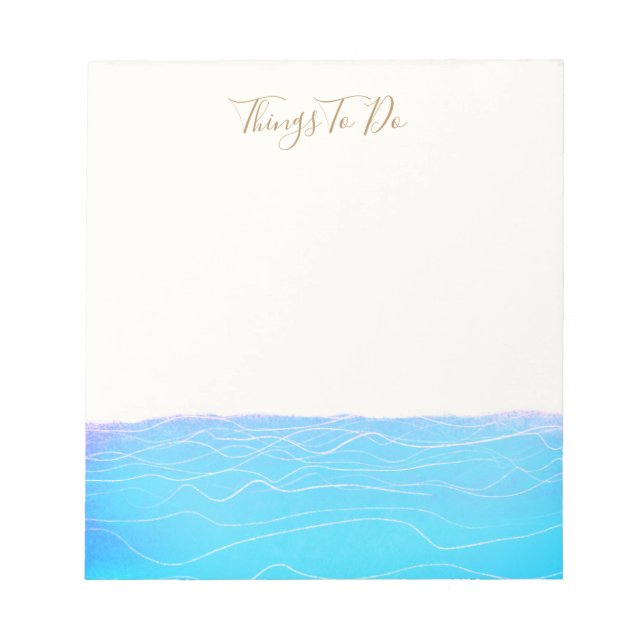 Tropisch türkisfarbene Ozeanwellen Notizblock (Vorderseite)