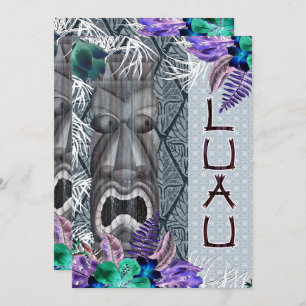 Tropisch Vintag Retro Floral Tiki Hawaiian Luau Einladung