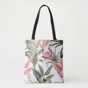Tropisch Vintag rosa Flamingo, Bananenbäume und