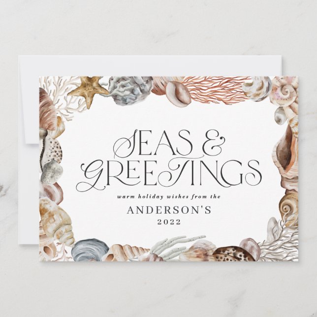 Tropisch warme Weihnachtssee & Grüße modern Feiertagskarte (Vorderseite)