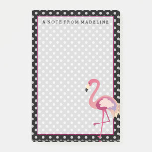 tropisch   Watercolor Flamingo Polka Dots Post-it Klebezettel