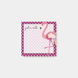 tropisch | Watercolor Flamingo Polka Dots Post-it Klebezettel