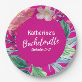 Tropisch wie das tropische Bachelorette in heißen Pappteller