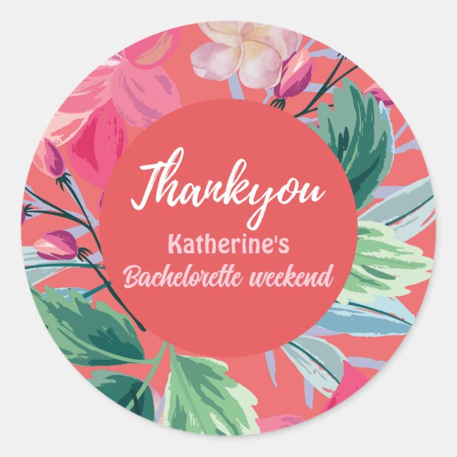 Tropisch wie das tropische Bachelorette in heißen  Runder Aufkleber (Vorderseite)