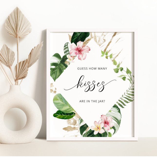 Tropisch wie viele Küsse Brautparty Spiel Poster (Von Creator hochgeladen)