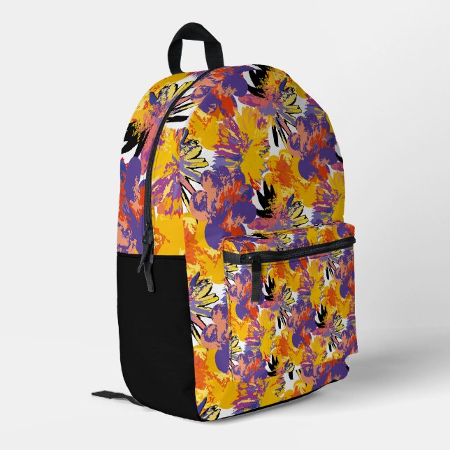 Tropisch wild. bedruckter rucksack (Rückseitige Ecke links)