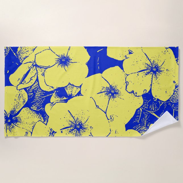 Tropische Abstrakte Blume Strandtuch (Vorderseite)
