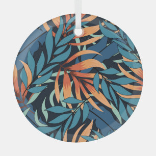 Tropische abstrakte Botanik in Pastell Ornament Aus Glas