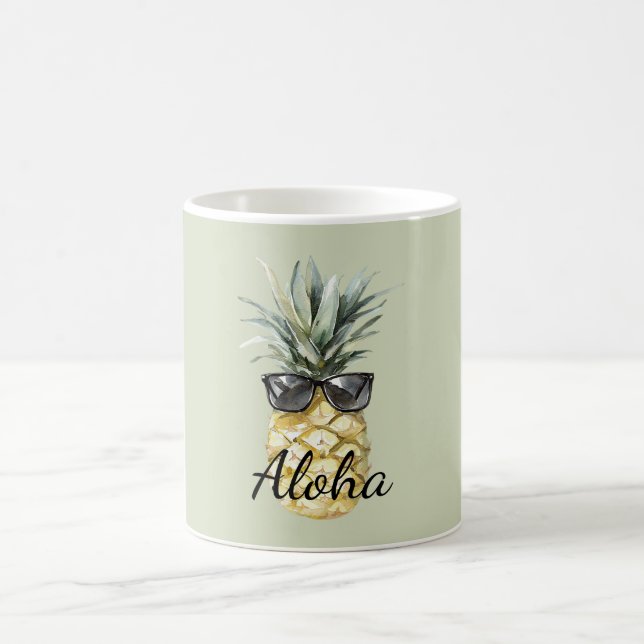 Tropische Aloha-Ananas mit Sonnenbrille Kaffeetasse (Mittel)