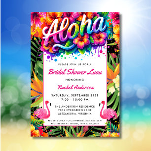 Tropische Aloha-Luau-Brautparty Einladung