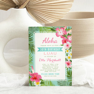 Tropische Aloha-Luau-Geburtstagsfeier Einladung