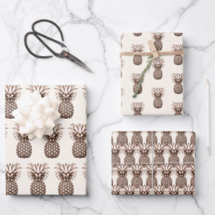 Tropische Aloha-Party mit Ananas Geschenkpapier Set