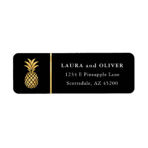 Tropische Ananas-Adressbezeichnungen, Black & Gold