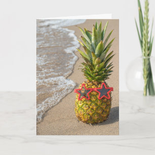 Tropische Ananas am Strand Karte
