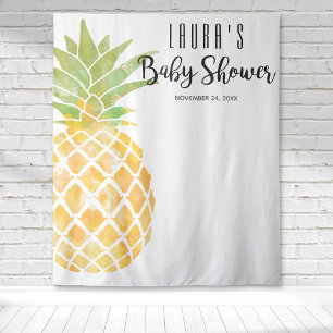Tropische Ananas Aquarell Gelbe Babydusche Wandteppich