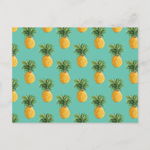 Tropische Ananas auf Aquamarin Postkarte