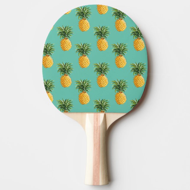 Tropische Ananas auf aquamarinem Tischtennis Schläger (Vorderseite)