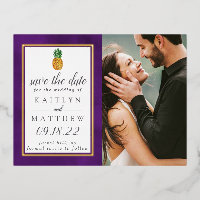 Tropische Ananas Beach Hochzeit Save the Date