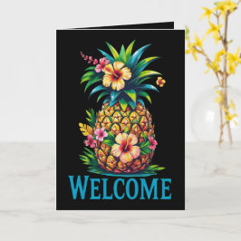 Tropische Ananas Begrüßungskarte Aloha Karte