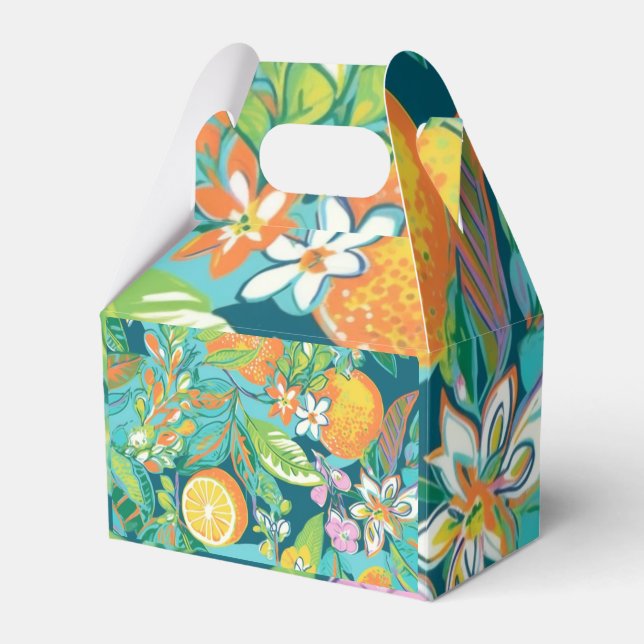 Tropische Ananas Blue Favor Box Geschenkschachtel (Vorderseite)