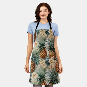 Tropische Ananas Blumen Hochzeit  Schürze