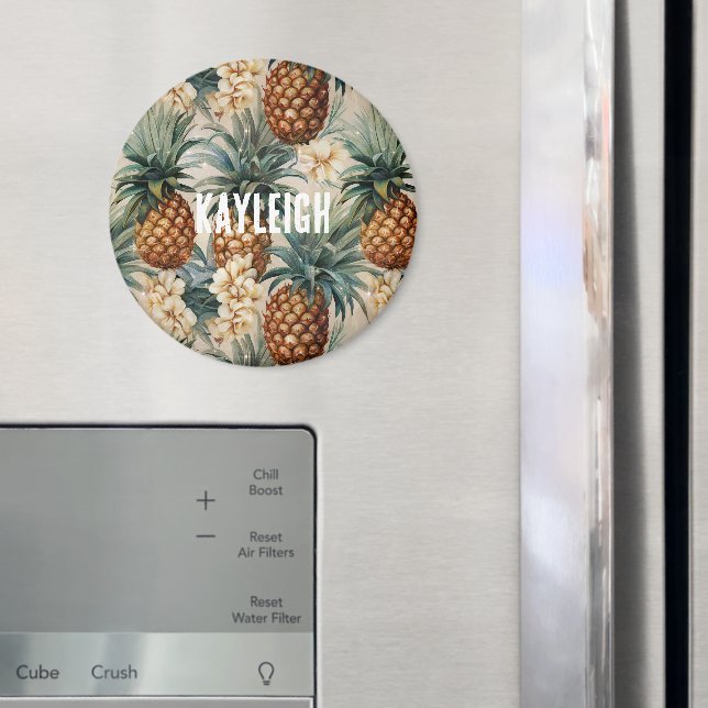Tropische Ananas Blumen Magnet (In Situ (Kühlschrank))