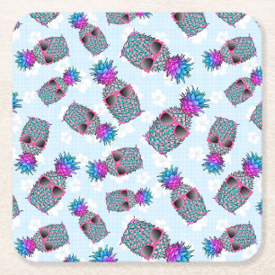 Tropische Ananas-Blüte Rechteckiger Pappuntersetzer