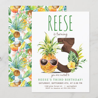 Tropische Ananas Einladung