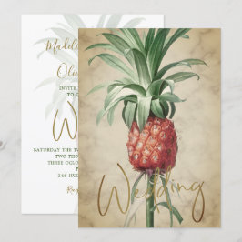 Tropische Ananas Elegante Moderne Goldene Hochzeit Einladung