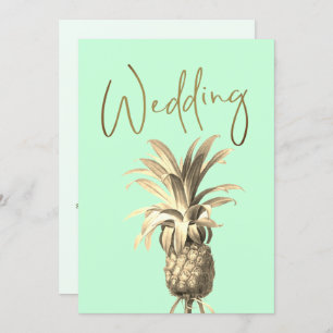Tropische Ananas Elegante Moderne Goldene Hochzeit Einladung