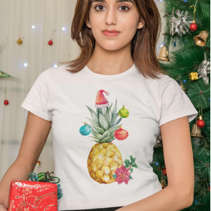 Tropische Ananas farbenfrohe Weihnachtsfeiertage T-Shirt