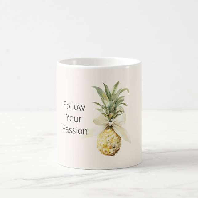 Tropische Ananas-Frucht Cream Bow Kaffeetasse (Mittel)