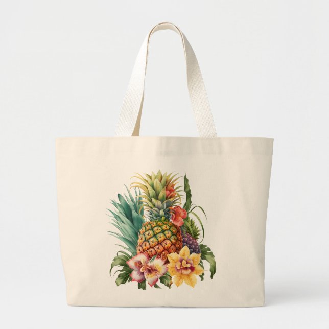Tropische Ananas Frucht  Jumbo Stoffbeutel (Vorne)