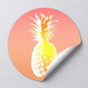 Tropische Ananas-Gastgeschenk Hochzeit Runder Aufkleber