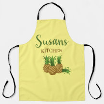 Tropische Ananas Gelbe Küche Schürze Custom