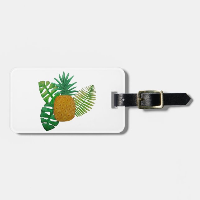 Tropische Ananas Gepäckanhänger (Vorderseite horizontal)