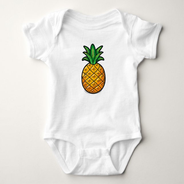 Tropische Ananas: Geschmack des Sommers Baby Strampler (Vorderseite)