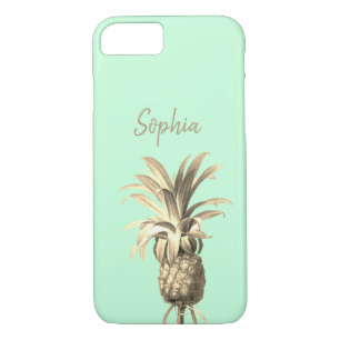 Tropische Ananas Gold und Neo Mint Green Moderne Case-Mate iPhone Hülle