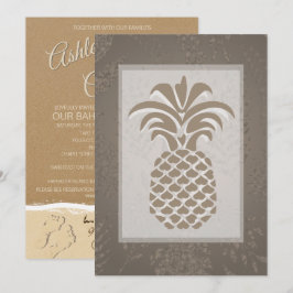 Tropische Ananas-Herzen Hochzeiten Einladungen
