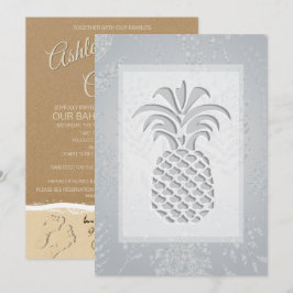 Tropische Ananas-Herzen Hochzeiten Einladungen