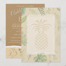 Tropische Ananas-Herzen Hochzeiten Einladungen