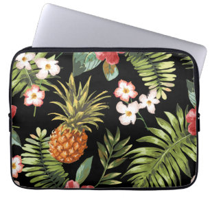 Tropische Ananas-Hibiskus-Blume Laptop-Sieb Laptopschutzhülle