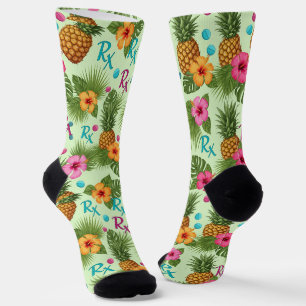Tropische Ananas, Hibiskus & RX Pharmacy Socken