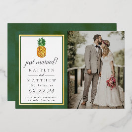Tropische Ananas Hochzeit Foto Ankündigung Real