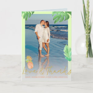 Tropische Ananas Hochzeit Pfirsich Dankeschön Foto Dankeskarte