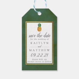 Tropische Ananas Hochzeit rettet das Datum Geschenkanhänger